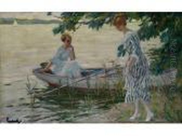 Am Ufer Oil Painting by Edward Alfred Cucuel