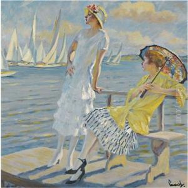 Sommer Regatta (summer Regatta) Oil Painting by Edward Alfred Cucuel