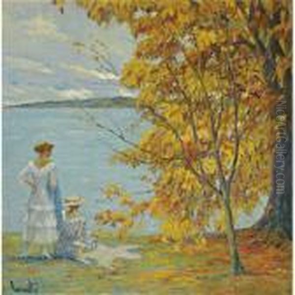 Herbstspaziergang (autumn Walk) Oil Painting by Edward Alfred Cucuel