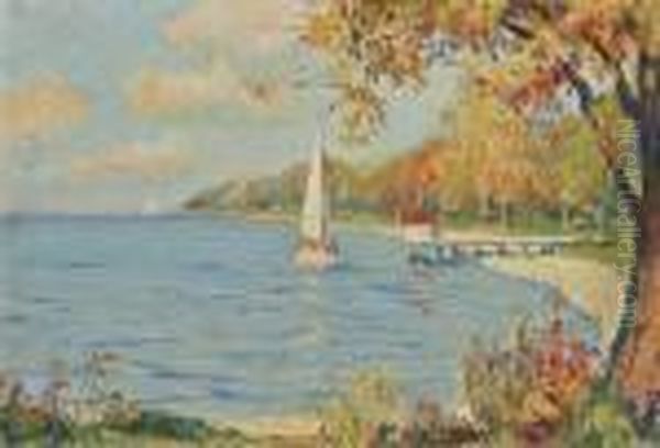 The Cove, Manhassat Oil Painting by Edward Alfred Cucuel