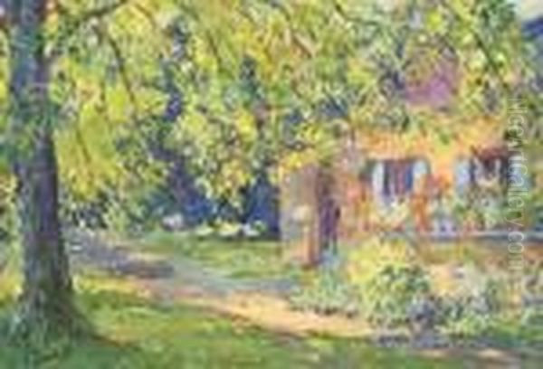 House And Garden Oil Painting by Edward Alfred Cucuel