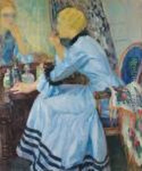 The Blue Robe Oil Painting by Edward Alfred Cucuel