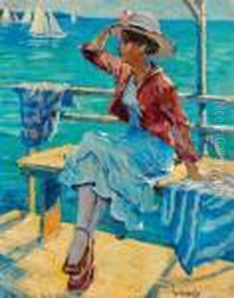 Promenade En Mer Oil Painting by Edward Alfred Cucuel