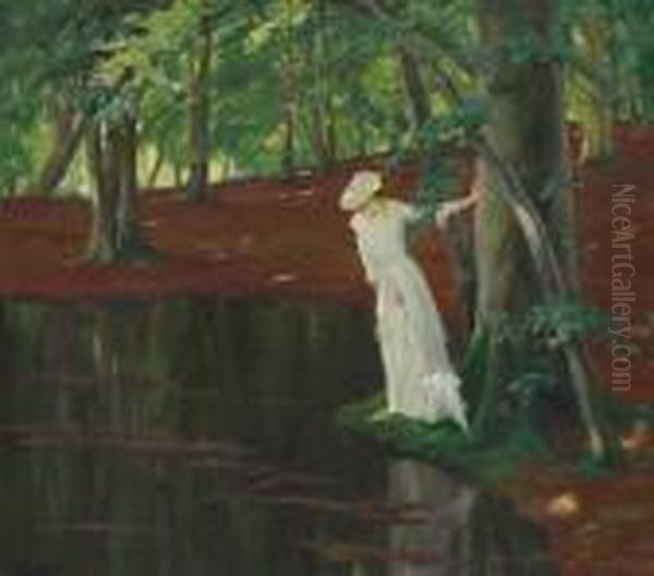 Secret Of The Forest Oil Painting by Edward Alfred Cucuel