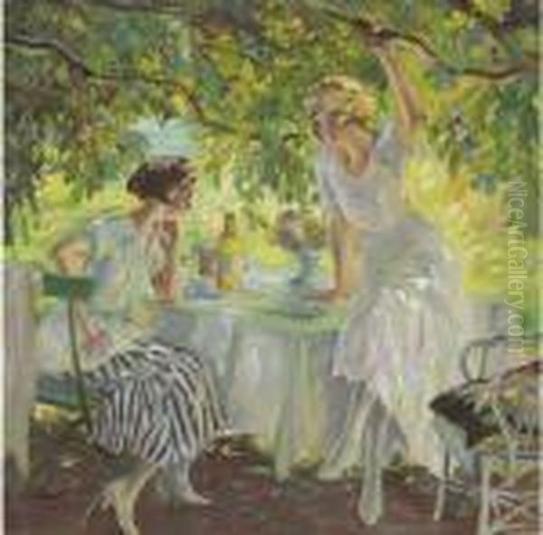 Afternoon Tea Oil Painting by Edward Alfred Cucuel