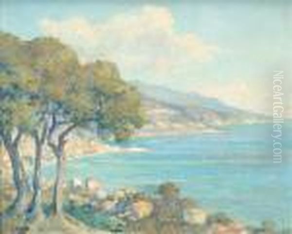 Mediterraneancoastal Scene Oil Painting by Edward Alfred Cucuel