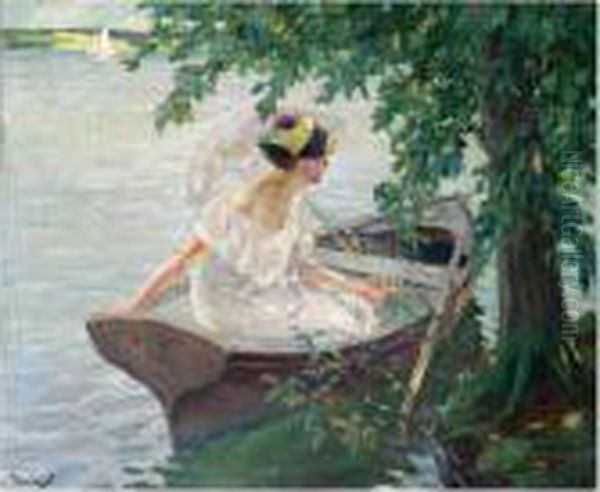 An Outing By Boat Oil Painting by Edward Alfred Cucuel