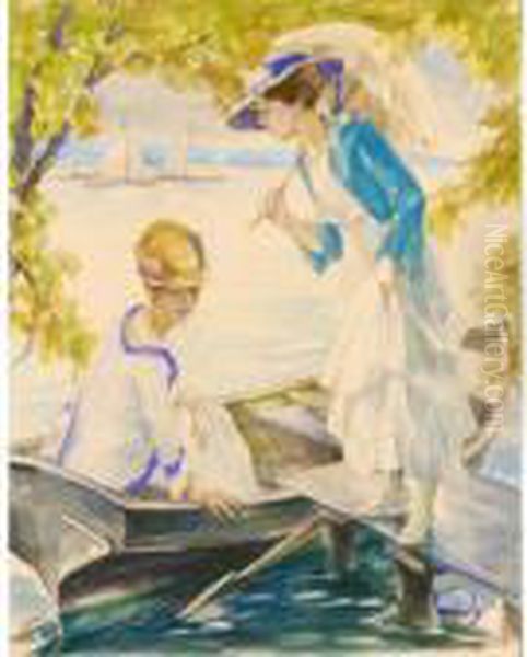 An Afternoon On The Stanberger See Oil Painting by Edward Alfred Cucuel