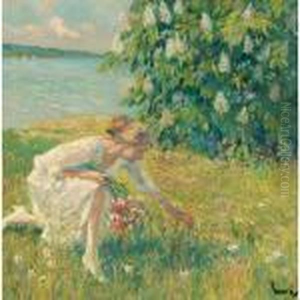 Wildflowers Oil Painting by Edward Alfred Cucuel