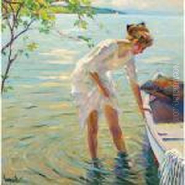 The Boat Oil Painting by Edward Alfred Cucuel