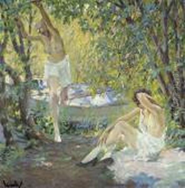 Sommer Morgen Oil Painting by Edward Alfred Cucuel