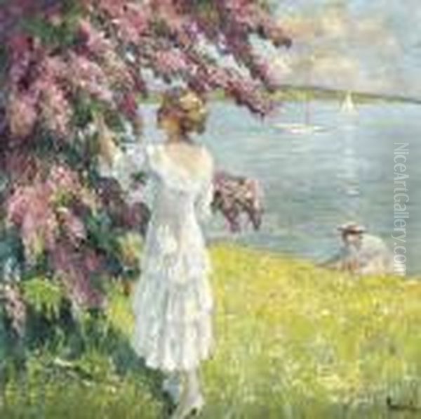 Unter Dem Rotdorn Oil Painting by Edward Alfred Cucuel