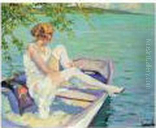 In Der Sonne (in The Sun) Oil Painting by Edward Alfred Cucuel