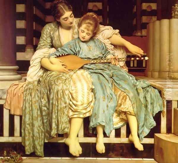 The Music Lesson Oil Painting by Lord Frederick Leighton