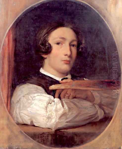 Self Portrait As A Boy Oil Painting by Lord Frederick Leighton