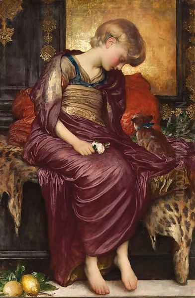 Kittens Oil Painting by Lord Frederick Leighton