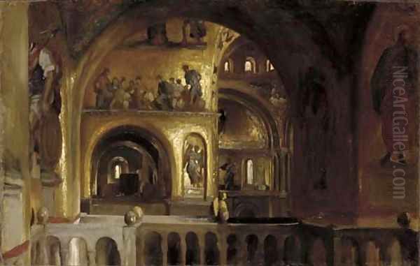 The Interior of St Mark's, Venice Oil Painting by Lord Frederick Leighton