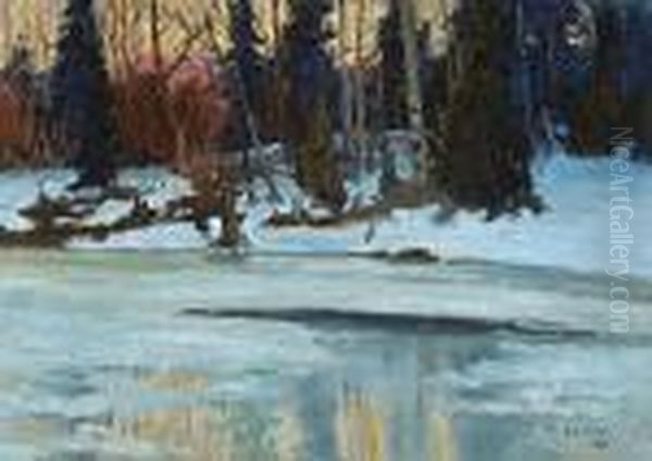 Winter Evening In The Laurentians Oil Painting by Maurice Galbraith Cullen