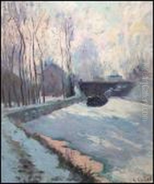 Sunshine And Hoar Frost, France Oil Painting by Maurice Galbraith Cullen