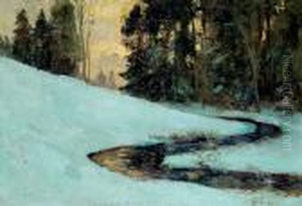 Laurentian Creek In Winter Oil Painting by Maurice Galbraith Cullen