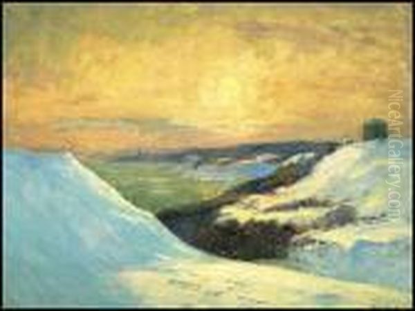 Winter View Of The Sillery, Pq, From The Plains Of Abraham Oil Painting by Maurice Galbraith Cullen