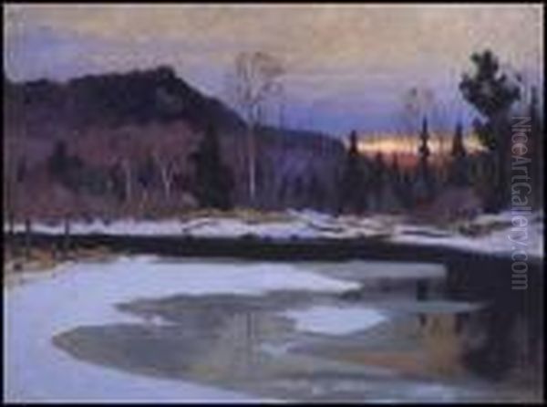 Evening Glow, Near Lac Tremblant Oil Painting by Maurice Galbraith Cullen