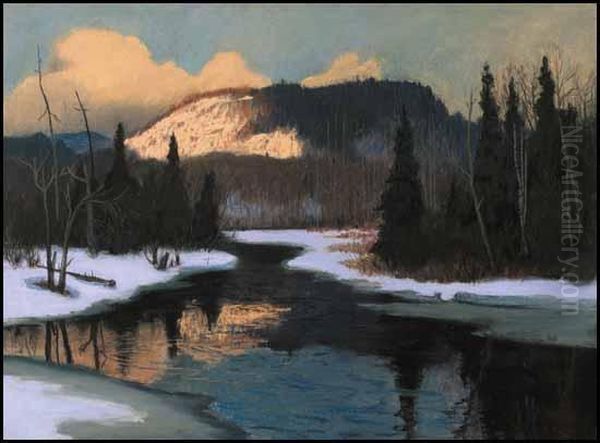 The Cache River, Evening In March Oil Painting by Maurice Galbraith Cullen