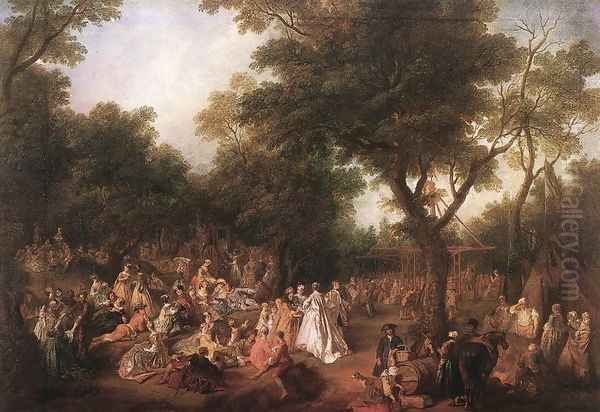 Fete in a Wood 1720-25 Oil Painting by Nicolas Lancret