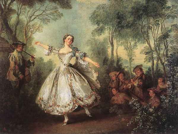 Mademoiselle de Camargo Dancing 1730 Oil Painting by Nicolas Lancret