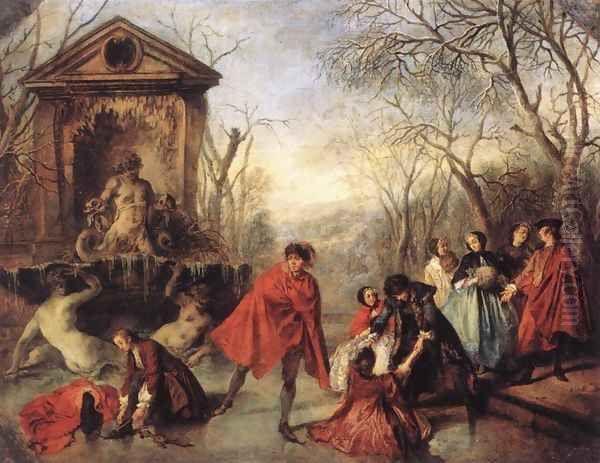 Winter 1738 Oil Painting by Nicolas Lancret