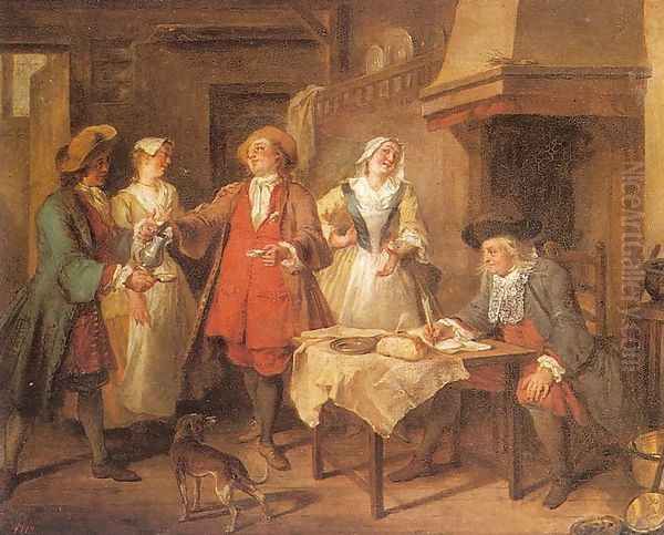 The Marriage Contract 1738 Oil Painting by Nicolas Lancret