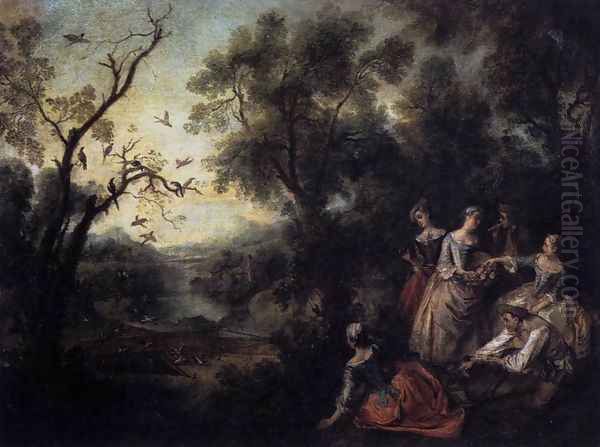 Spring 1738 Oil Painting by Nicolas Lancret