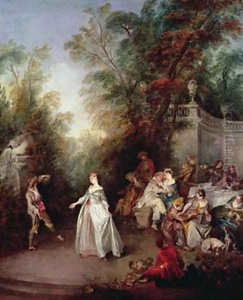 A Feast Oil Painting by Nicolas Lancret