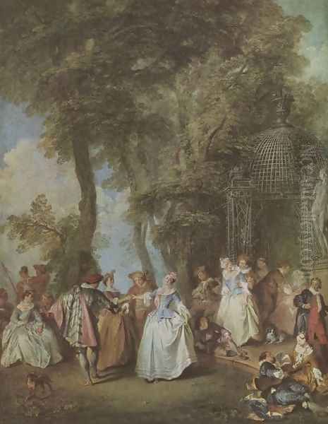 A Rustic Party Oil Painting by Nicolas Lancret