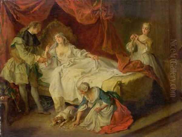 A Tale from La Fontaine Oil Painting by Nicolas Lancret