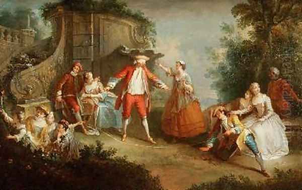 Blind Mans Buff Oil Painting by Nicolas Lancret