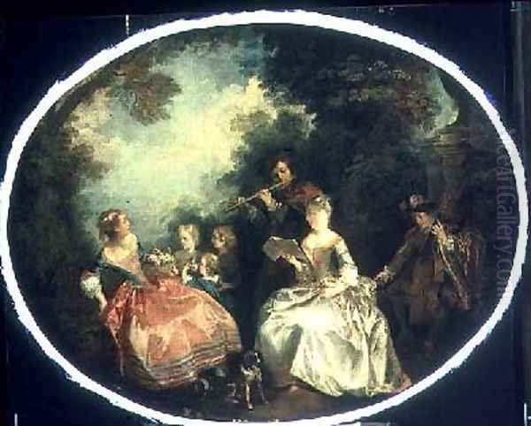 Concert in the Park 2 Oil Painting by Nicolas Lancret