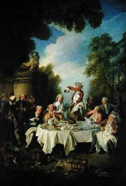 The Ham Lunch 3 Oil Painting by Nicolas Lancret