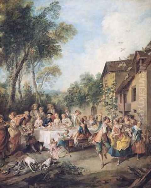 Wedding Feast in the Village Oil Painting by Nicolas Lancret