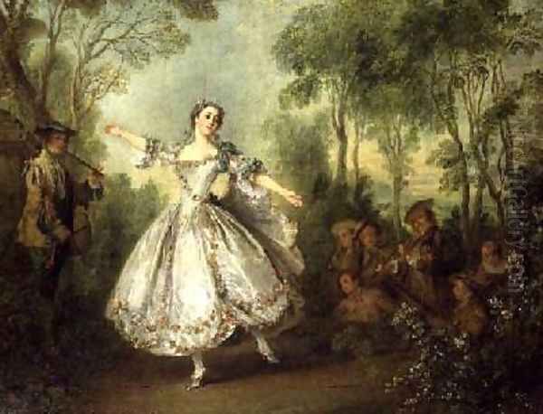 Mademoiselle de Camargo Dancing Oil Painting by Nicolas Lancret