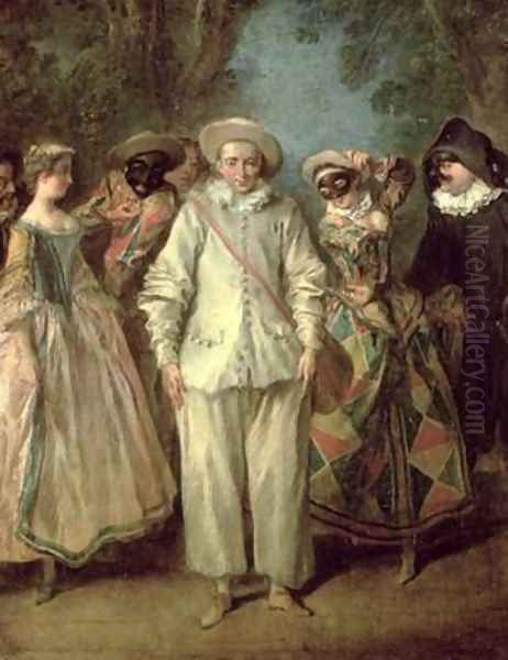 The Actors of the Commedia dellArte Oil Painting by Nicolas Lancret