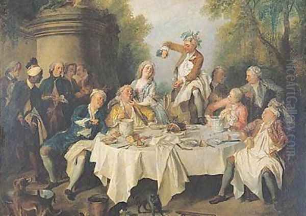 The Ham Lunch 2 Oil Painting by Nicolas Lancret