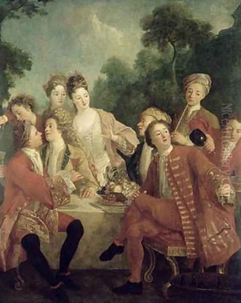 The Ham Lunch Oil Painting by Nicolas Lancret