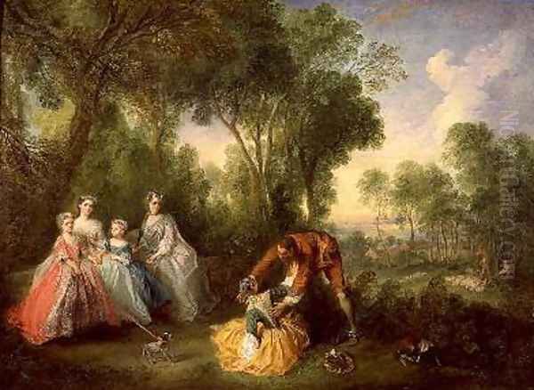 La Famille de Bourbon Conti Oil Painting by Nicolas Lancret