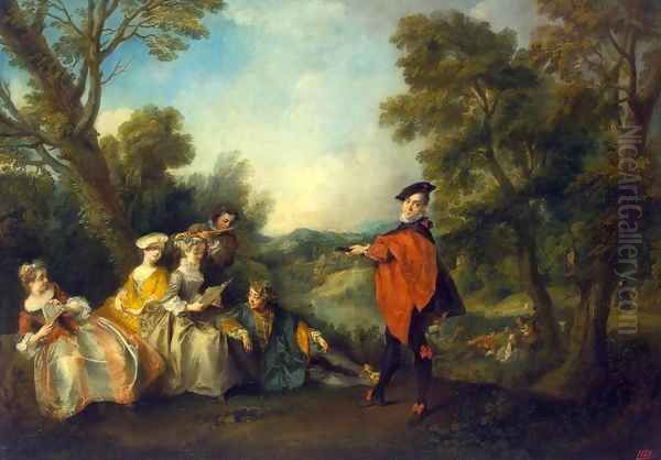 Concert in the Park 3 Oil Painting by Nicolas Lancret