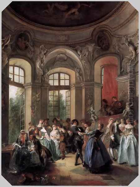 Dance in a Pavilion 2 Oil Painting by Nicolas Lancret