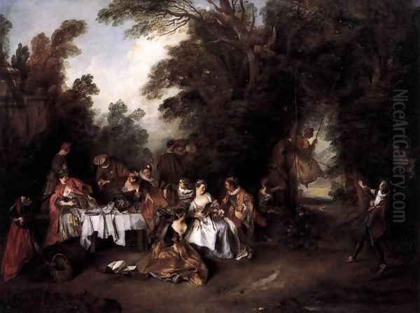 Le Repas Italien Oil Painting by Nicolas Lancret