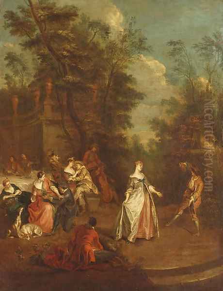 Autumn A Fte Champtre Oil Painting by Nicolas Lancret