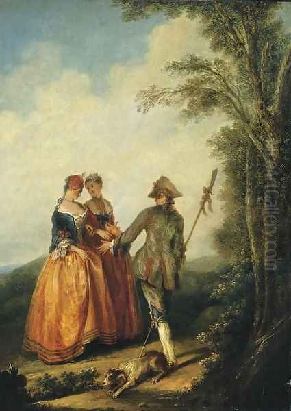 Le Berger Indecis Oil Painting by Nicolas Lancret