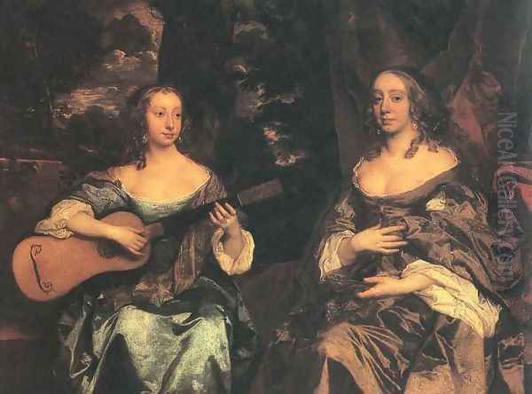 Two Ladies of the Lake Family c. 1660 Oil Painting by Sir Peter Lely